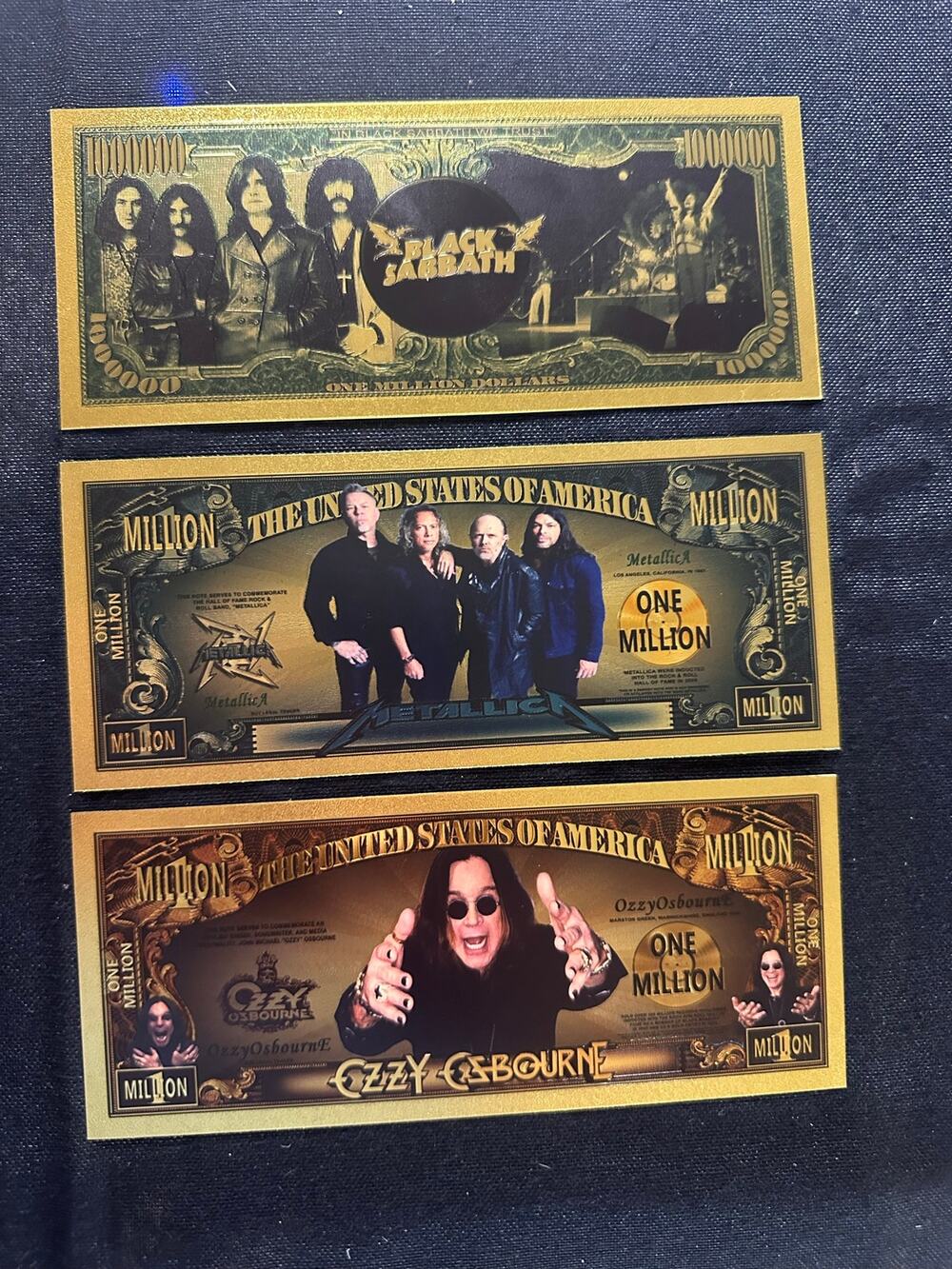 Old School Heavy Metal 3 Piece Novelty Note Set Black Sabbath Metallica Ozzy